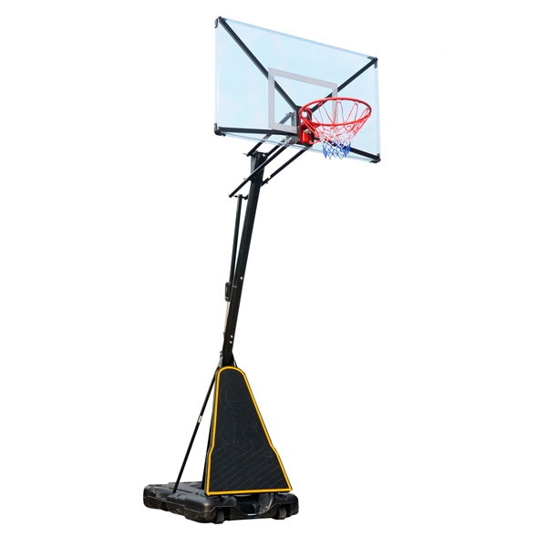 Баскетбольная мобильная стойка, безрамочный щит из поликарбоната 136*80 см  ДР247