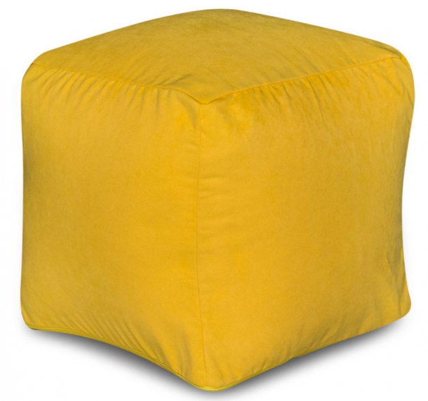 Квадратный детский пуфик Кубик 55*55 см, желтый ЛА56