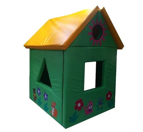 Детский мягкий модуль-домик зеленый 116*100*150 см ЛА145-3
