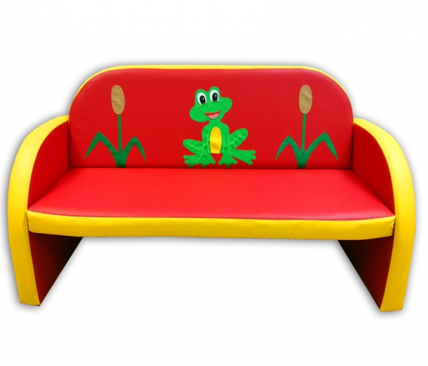 Мягкий каркасный диван "Лягушонок" с аппликацией МЛ113