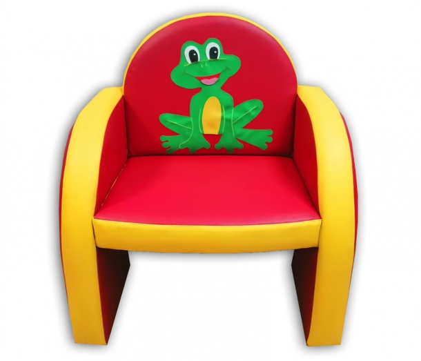 Мягкое каркасное кресло "Лягушонок" с аппликацией МЛ105