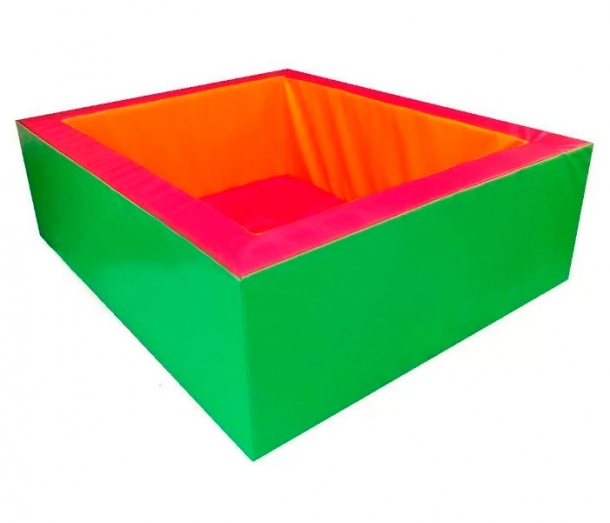 Сухой бассейн квадратный 150*150*40см салатовый/оранжевый ЛА464