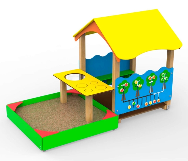 Игровой домик с песочницей для детской площадки АФ-34