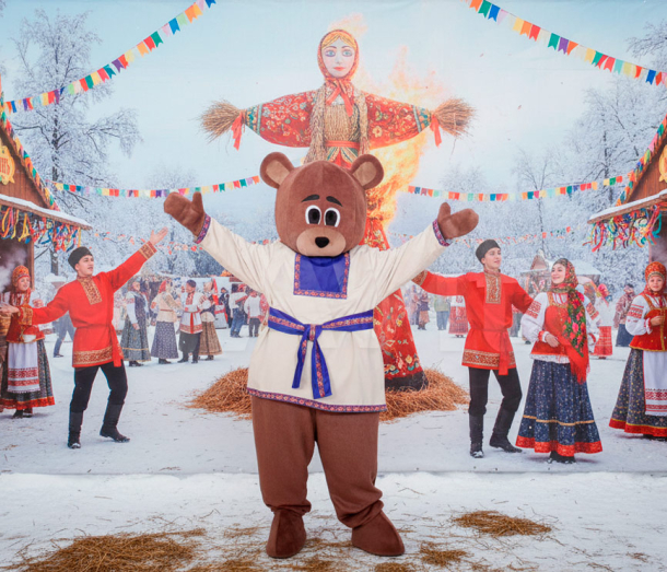 Ростовая кукла "Мишка" в народном костюме НЛ136