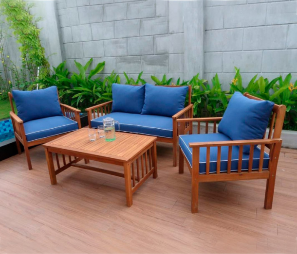 Набор садовой мебели из акации, диван, 2 кресла, стол ОГ-81