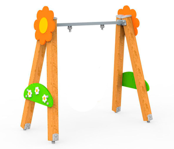 Качели на брусе одинарные «Малыш», подвес на выбор АФ-43