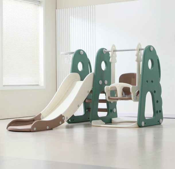 Горка с качелями UNIX Kids "Дино", цвет зеленый UN-11