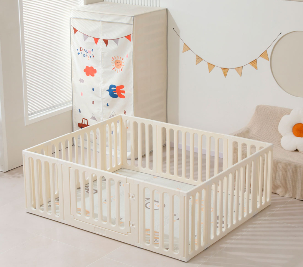 Манеж-стеллаж детский UNIX Kids 2 в 1, размер 180 х 200 см, цвет белый UN-25