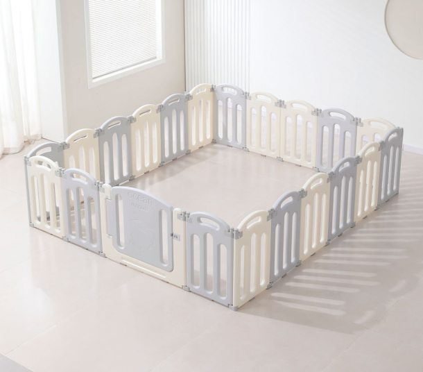 Манеж детский UNIX Kids "Океан", размер 225 x 188 см, цвет серый UN-29