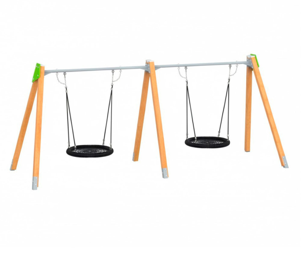 Качели на брусе «2 гнезда» двойные, качели-гнездо АФ-615