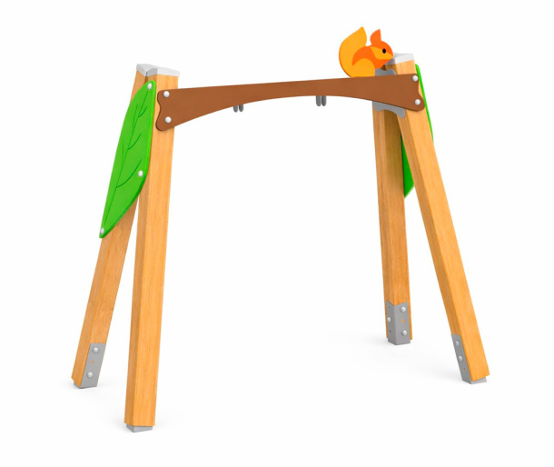 Качели на брусе «Белочка» одинарные, подвес на выбор АФ-611