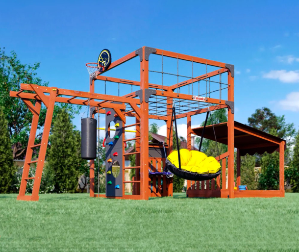 Спортивно-игровой комплекс для подростков Савушка КУБ-4 (цвет махагон) СВ-65