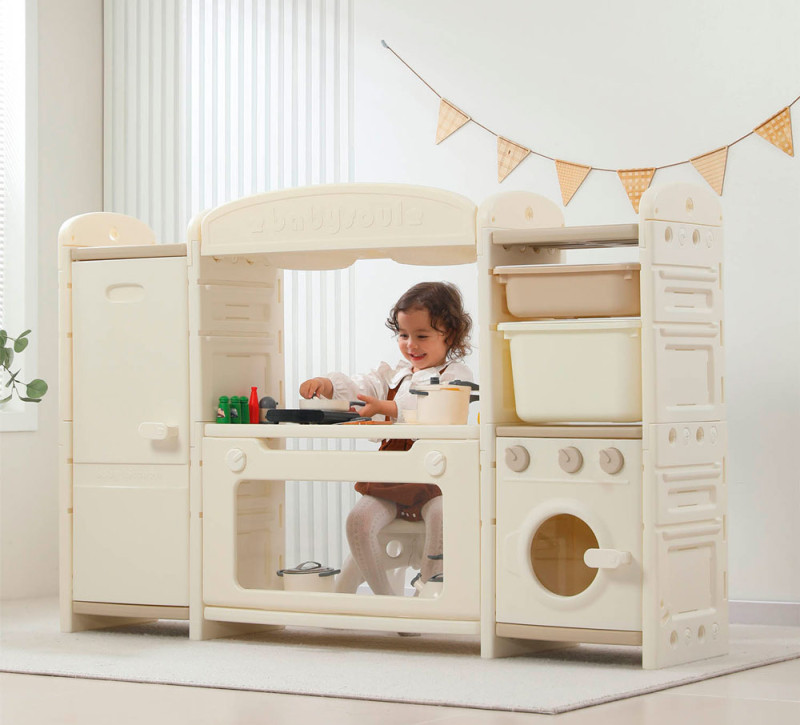 Кухня детская UNIX Kids "Готовим и складываем" 2 ящика, цвет бежевый UN-45